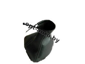 Чехол на ручку КПП кожа черный + хомут (без ручки) (Польша)