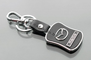 Брелок автомобильный кожаный + металл MAZDA