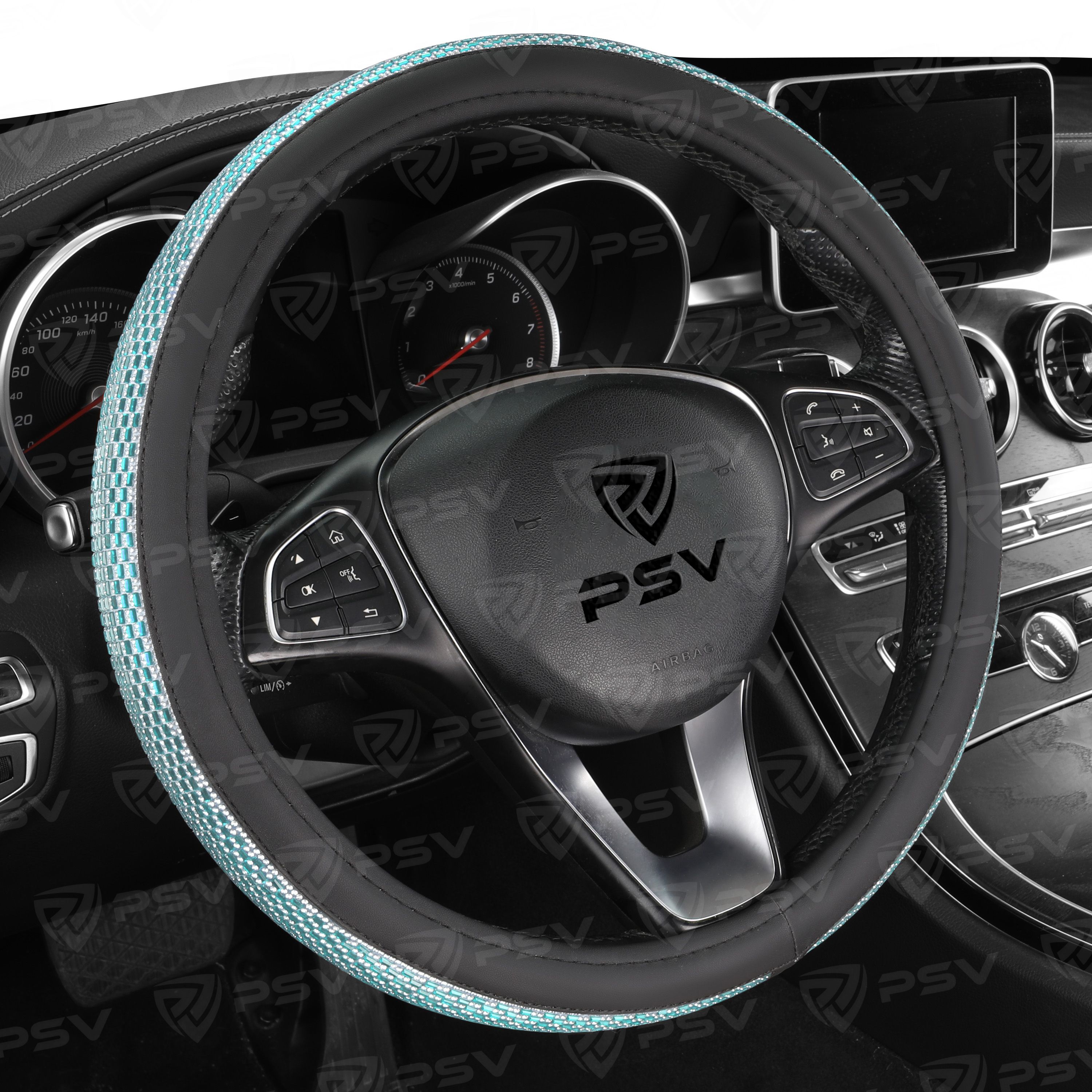 Оплетка на руль PSV ALMAZ PRO (Зеленый) M, экокожа