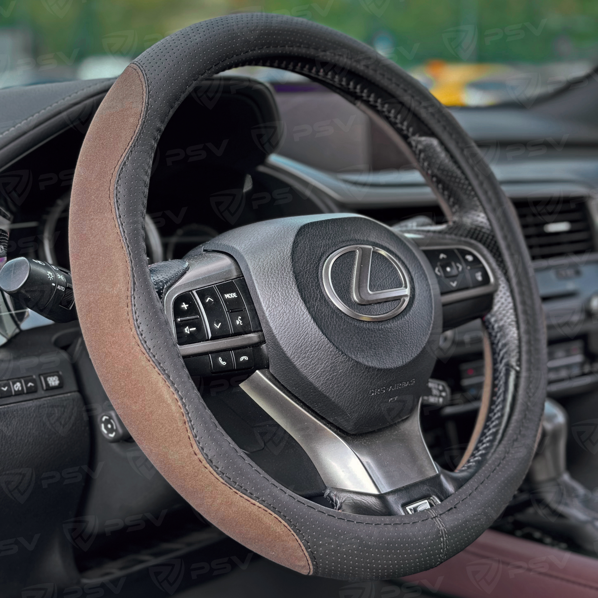 Оплетка на руль  PSV ALCANTARA Fiber (Черно-Коричневый) М, экокожа