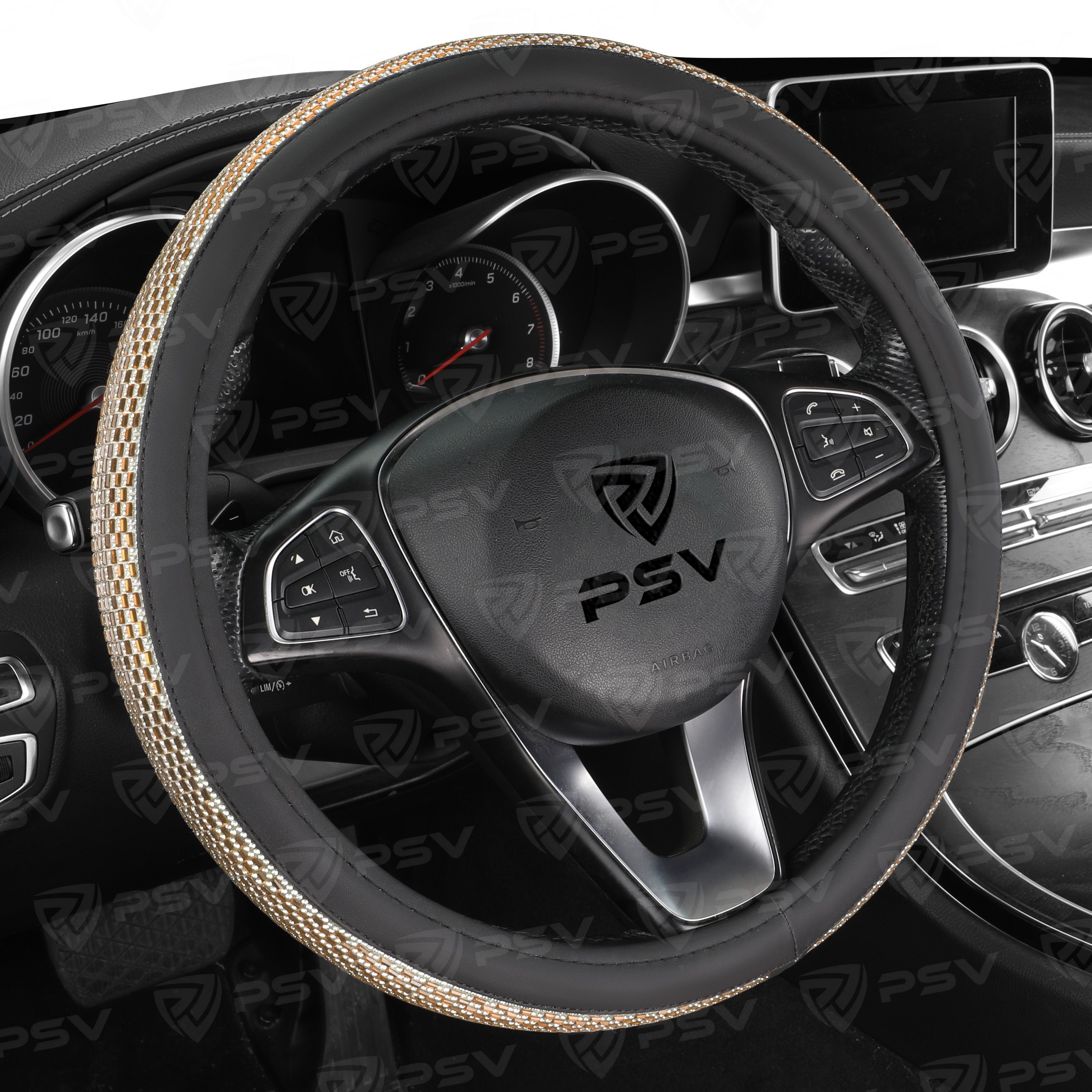 Оплетка на руль PSV ALMAZ PRO (Золото) M, экокожа
