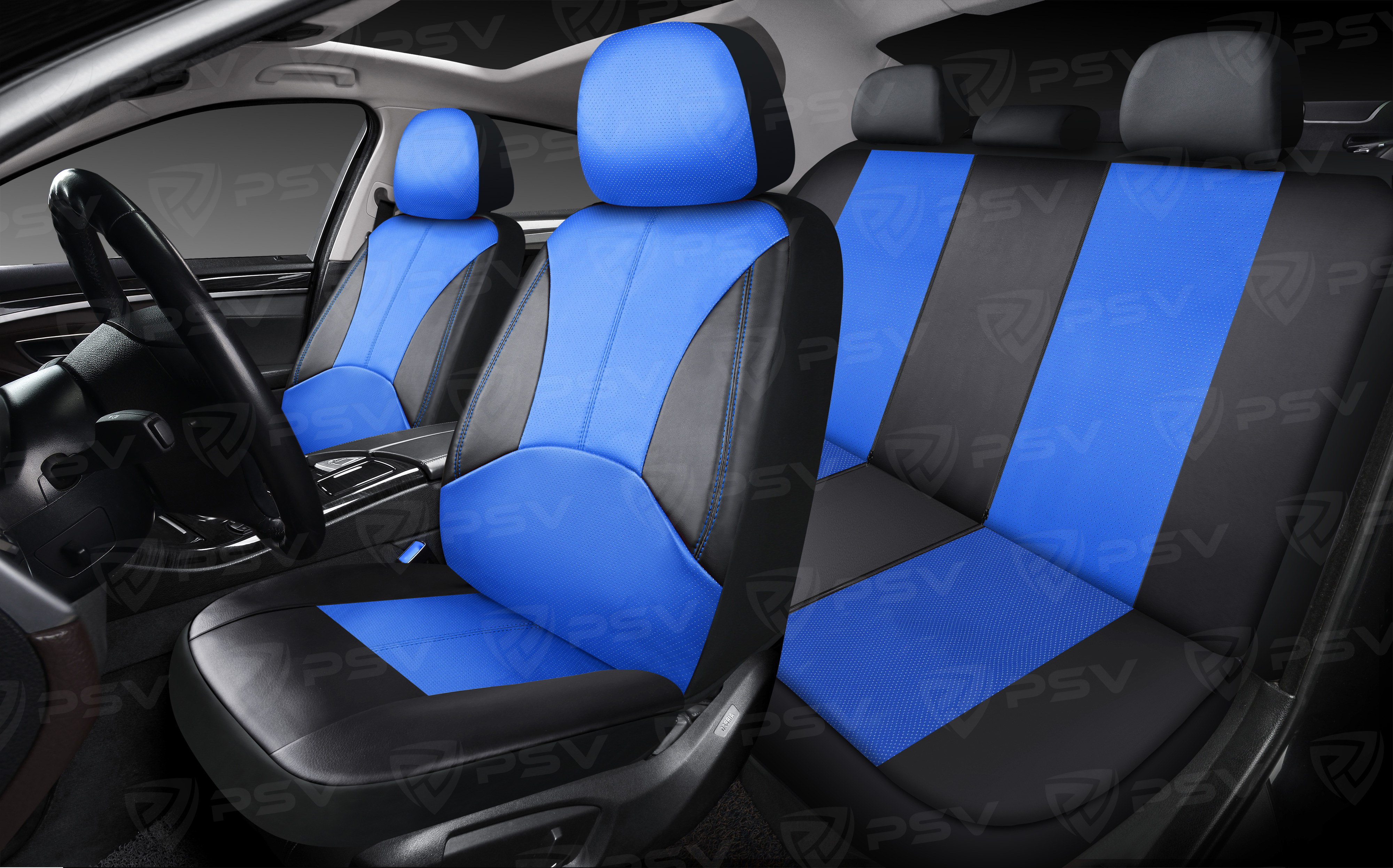 Чехлы PSV Imperial Next (Черный-Синий), экокожа
