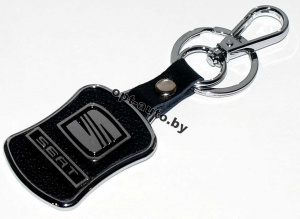 Брелок автомобильный кожаный + металл SEAT