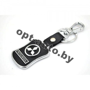 Брелок автомобильный кожаный + металл MITSUBISHI