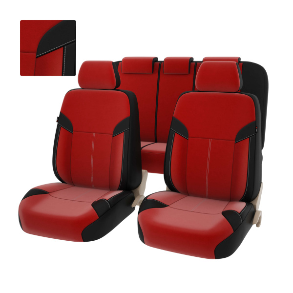 Чехлы PSV Amulet Next  (Черный-Красный), экокожа + велюр