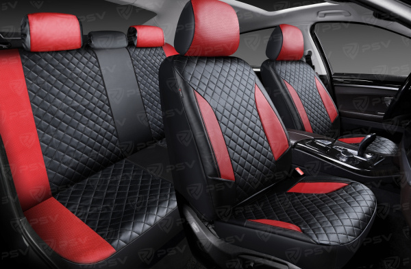 Чехлы PSV King Next (Черный-Красный), терморомб + экокожа (ХИТ ПРОДАЖ)