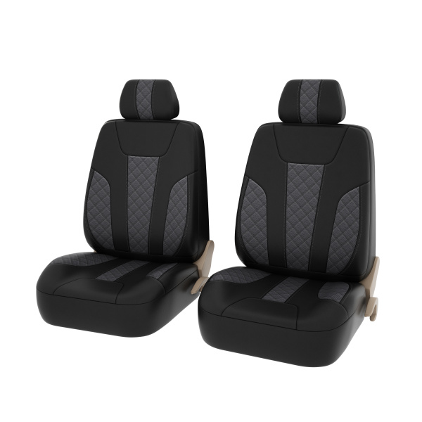 Чехлы PSV Lotos Next 2 FRONT (Черный-Серый), ромб + экокожа (ХИТ ПРОДАЖ)