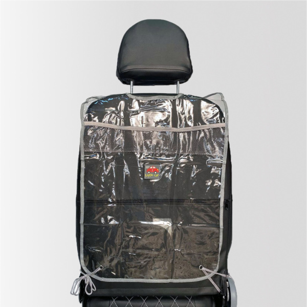 Защита - органайзер на спинку переднего сиденья (Кикмат/Незапинайка) Little Car (Серый кант)