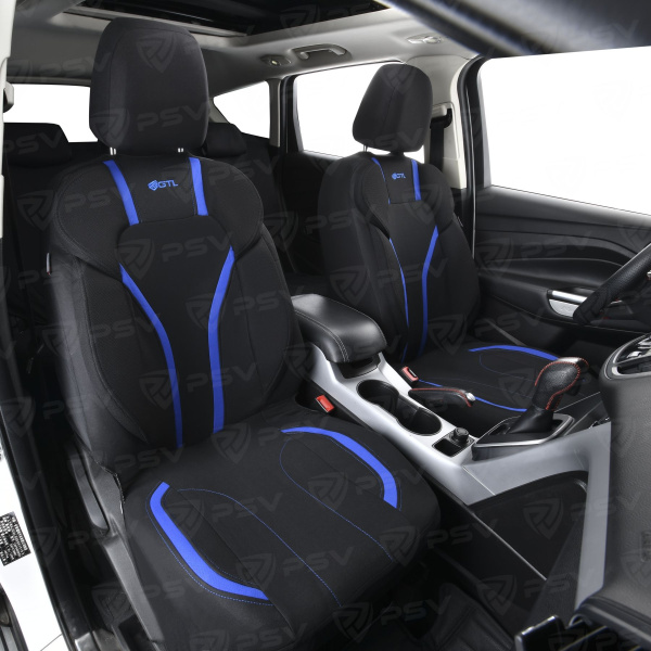 Чехлы GTL Triumf (Черно-Синий) с боковыми поддержками, полиэстер + пинэйпл