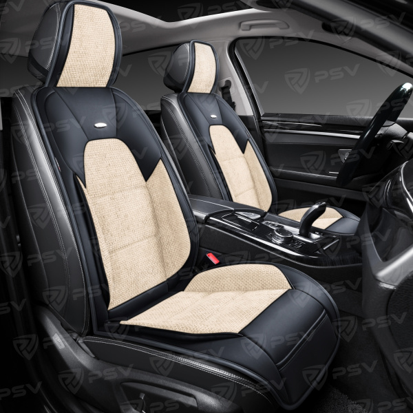 Накидки PSV Jacket FRONT (Черно-Бежевый), на переднее сиденье (1 шт.)