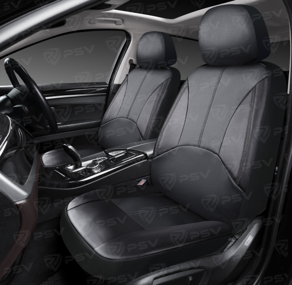 Чехлы PSV Imperial Next 2 FRONT  (Черный/отстрочка черная), экокожа