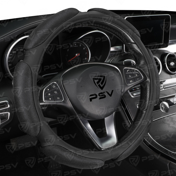 Оплетка на руль PSV RACE SUPER (Черный) M, экокожа + алькантара