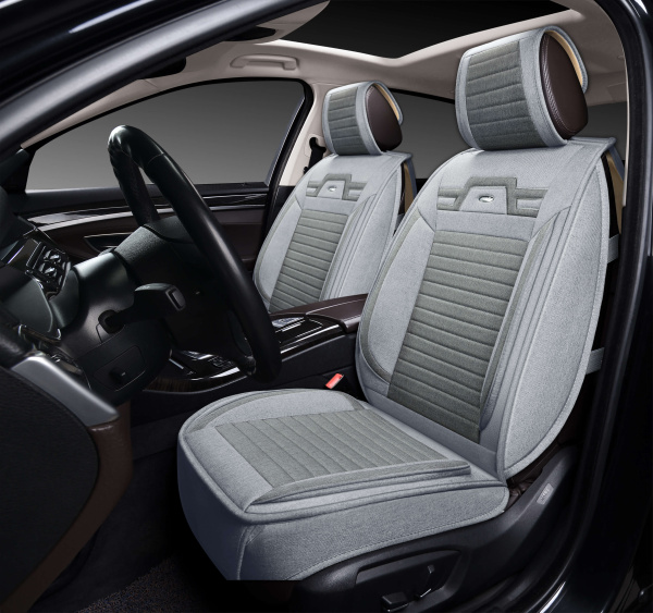Накидки 3D PSV Krokus 2 FRONT (Серый). на передние сиденья, лен