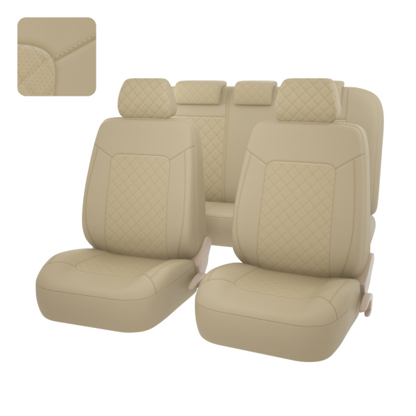 Чехлы PSV Elegant Next (Бежевый), ромб + экокожа (ХИТ ПРОДАЖ)