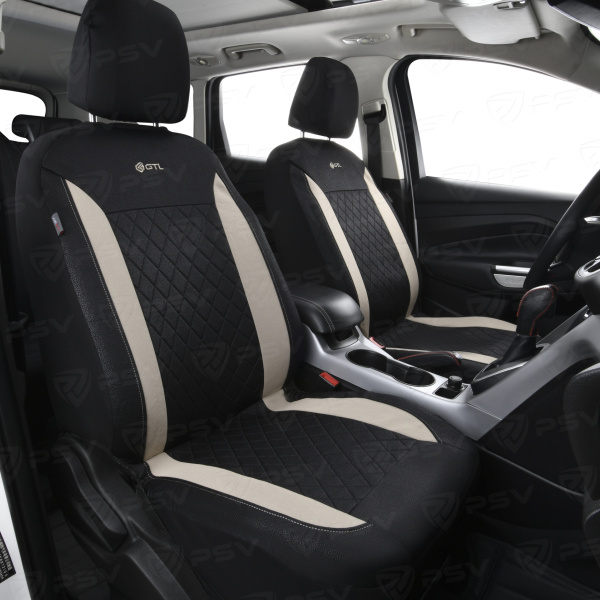 Чехлы GTL Almaz (Бежевый), полиэстер с имитацией кожи, вакуумная упаковка