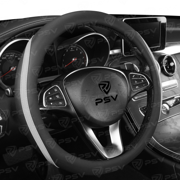 Оплетка на руль PSV TERMIT (Черно-Серый) M, экокожа