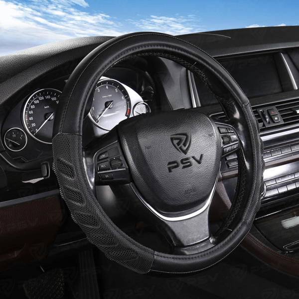 Оплетка на руль PSV PROTECT (Черный) M, экокожа