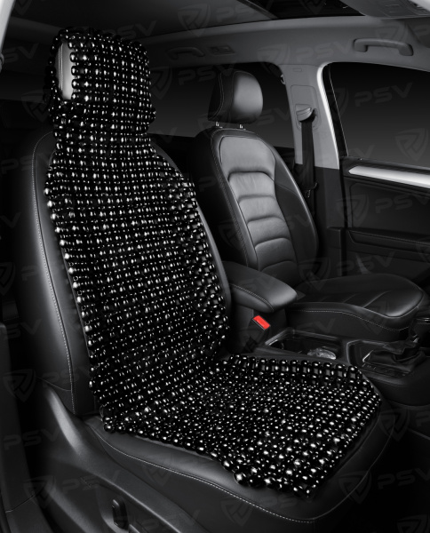 Накидка массажная PSV P2003 BIG (большая) деревянные косточки (Черный), 1 шт.