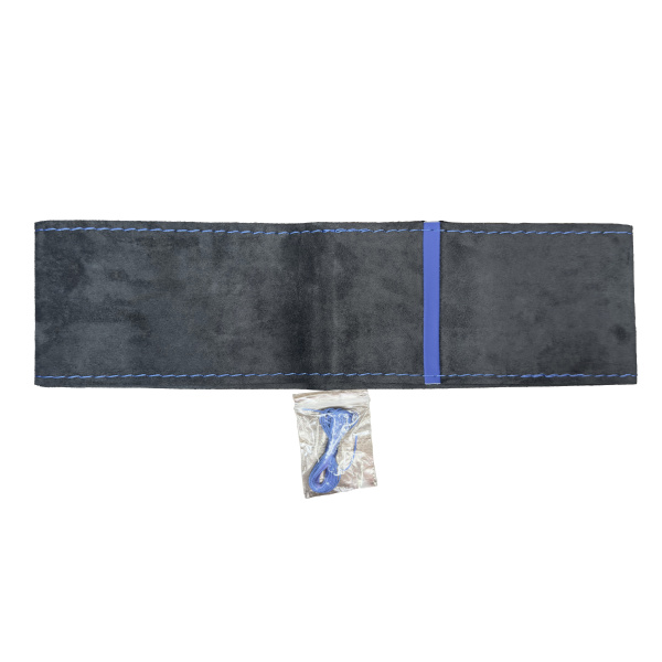 Оплетка на руль PSV со шнуровкой CONTACT Fiber (Черный/Отстрочка синяя) M алькантара