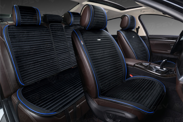 Накидки PSV Bliss (Черный/Кант синий), комплект на весь салон  (ХИТ ПРОДАЖ)
