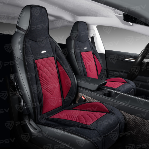 Накидки PSV Avrora FRONT (Черно-Красный), на переднее сиденье (1 шт.)