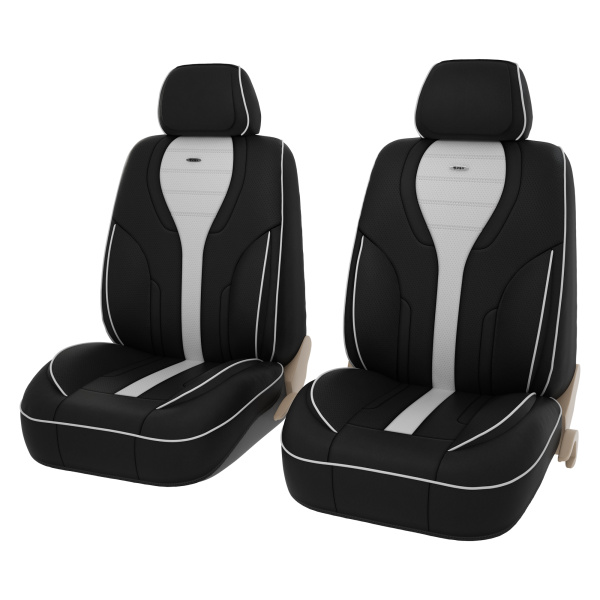 Накидки 5D PSV Novella 2 FRONT (Черно-Белый), на передние сиденья, экокожа