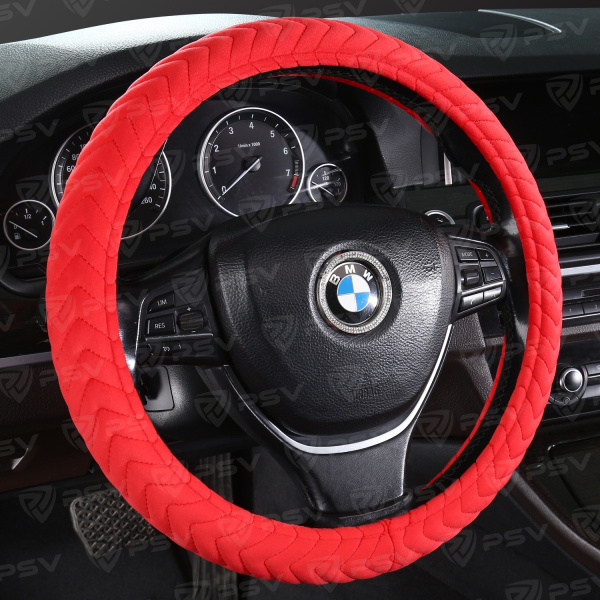 Оплетка на руль PSV LIANA (Красный) M,вельвет