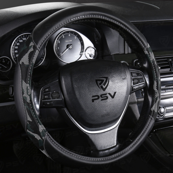 Оплетка на руль PSV MILITARY (Черно-Зеленый) M,экокожа