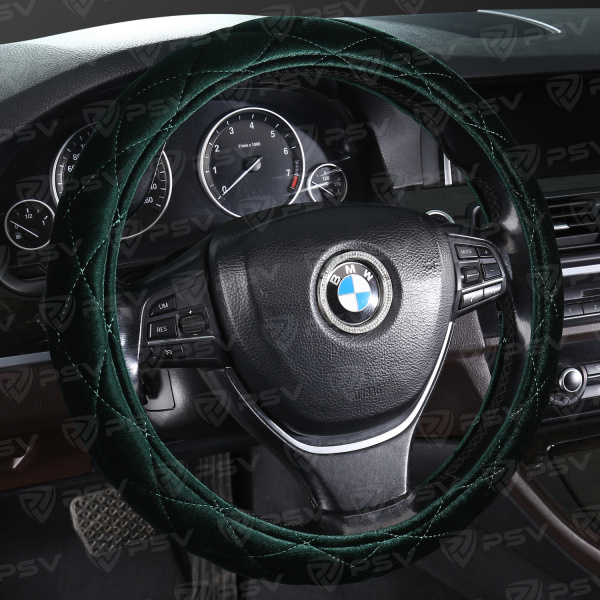 Оплетка на руль PSV CONVEX PRO (Т.Зеленый) M,вельвет