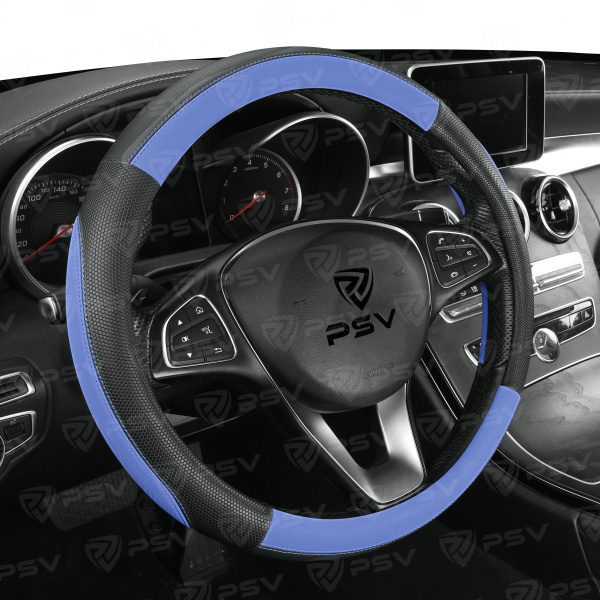 Оплетка на руль PSV SNAKE (Черно-Синий) M, экокожа