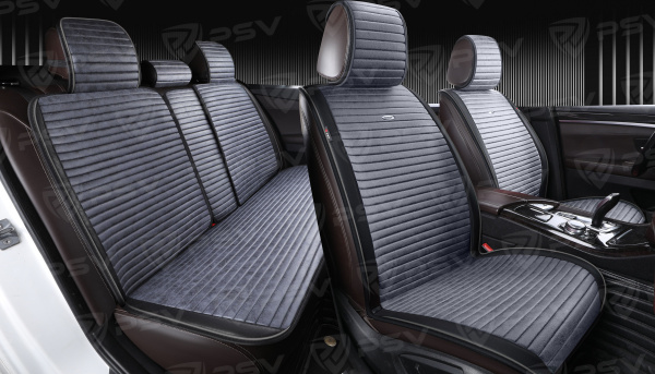 Накидки PSV Bliss PRO Skin (Черно-Серый), комплект на весь салон, мокрая кожа