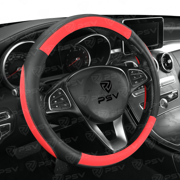 Оплетка на руль PSV SNAKE (Черно-Красный) M, экокожа