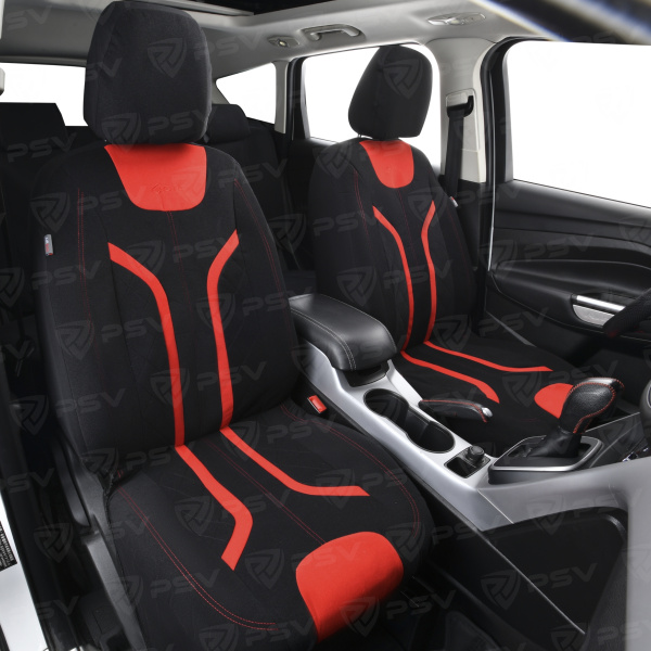 Чехлы GTL Lord (Черно-Красный), велюр