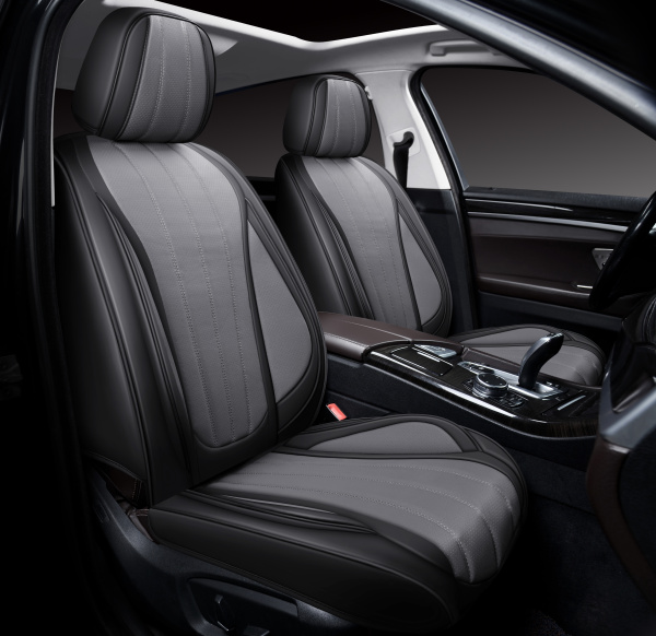 Накидки 5D PSV Kapital 2 FRONT (Черно-Серый), на передние сиденья, экокожа