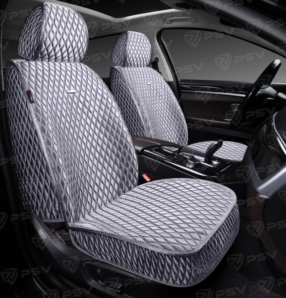 Накидки 5D PSV Xolodok 2 FRONT (Серый/Отстрочка Серая), на передние сиденья, холодок