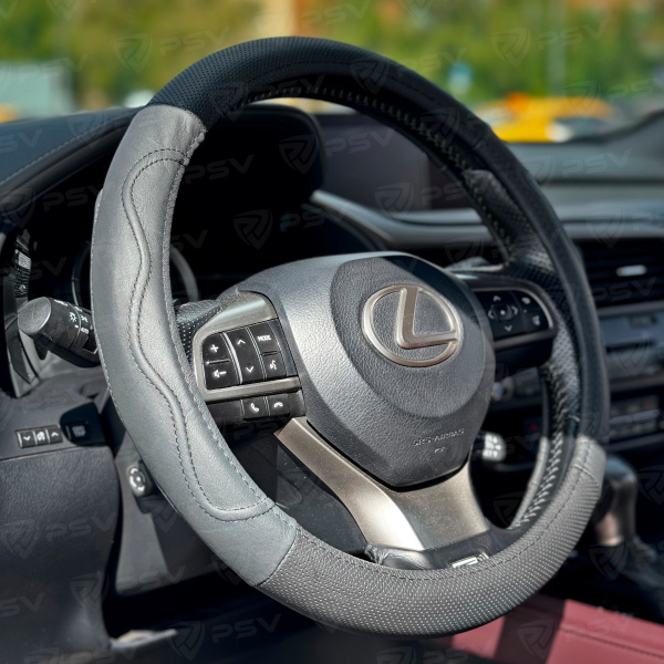 Оплетка на руль кожаная PSV GALANT (Черный) M, с перфорацией