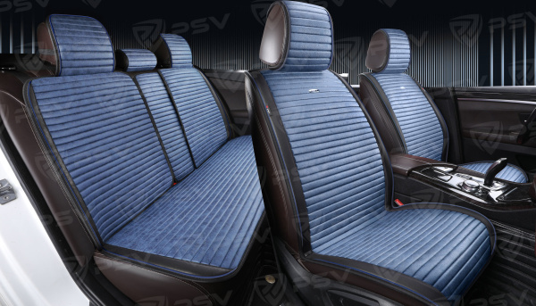 Накидки PSV Bliss PRO Skin (Черно-Синий), комплект на весь салон, мокрая кожа
