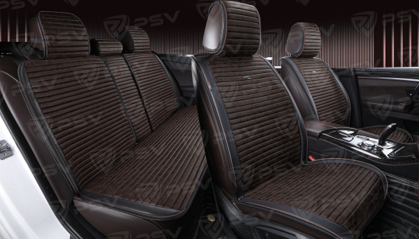 Накидки PSV Bliss PRO Skin (Черно-Коричневый), комплект на весь салон, мокрая кожа