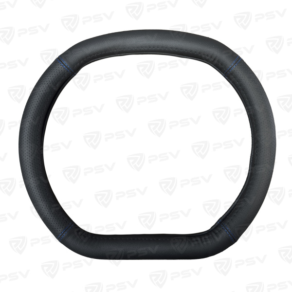 Оплетка на руль  PSV DRIVE CORNER со скошенным низом Fiber (Черный/Отстрочка синяя) М, экокожа