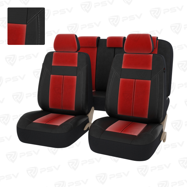 Чехлы PSV Absolute Next (Черный-Красный), экокожа + велюр