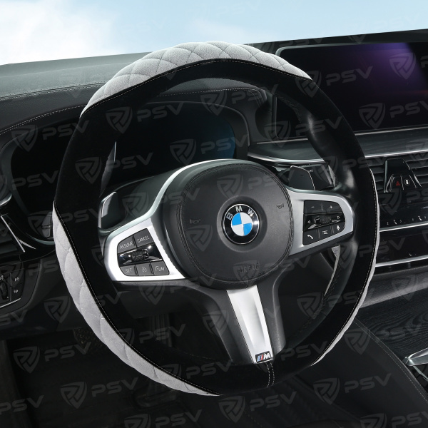 Оплетка на руль PSV SOFT (Черно-серый) M, вельвет