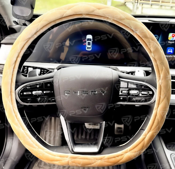 Оплетка на руль PSV CONVEX PRO CORNER со скошенным низом (Бежевый) M,вельвет