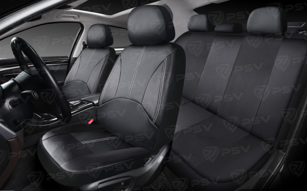 Чехлы PSV Imperial Next (Черный/отстрочка белая), экокожа