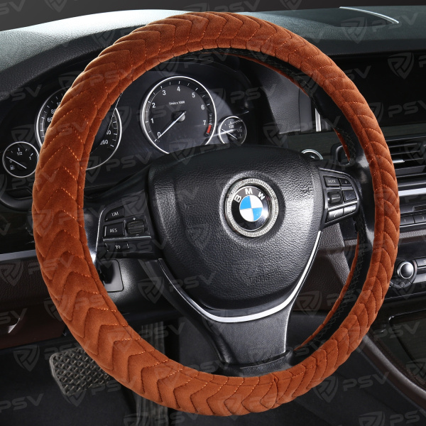 Оплетка на руль PSV LIANA (Коричневый) M,вельвет