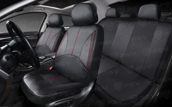 Чехлы PSV Imperial Next (Черный/отстрочка красная), экокожа