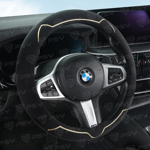 Оплетка на руль PSV KISA (Черный) M, вельвет