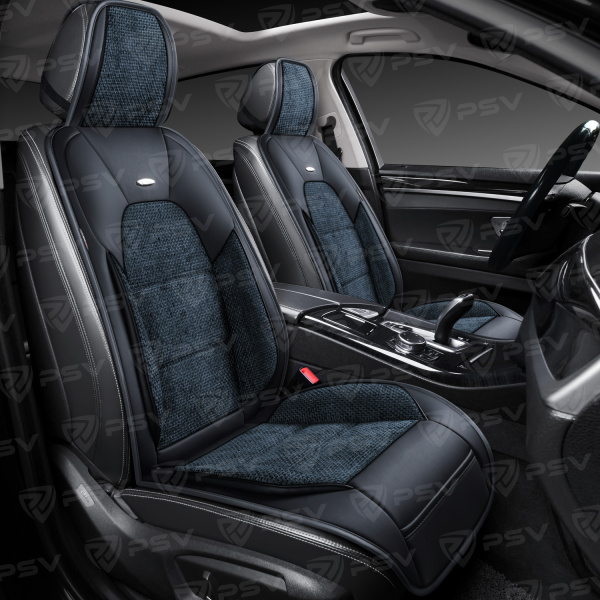 Накидки PSV Jacket FRONT (Черно-Синий), на переднее сиденье (1 шт.)