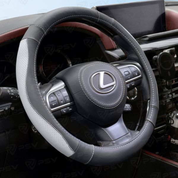 Оплетка на руль кожаная PSV TAUT (Черно-Серый) M