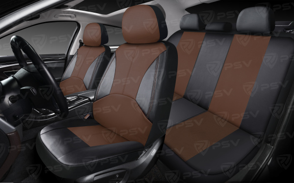 Чехлы PSV Imperial Next (Черный-Коричневый), экокожа